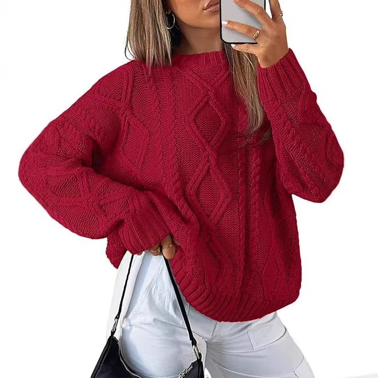 Oversized Knit Sweater Women Elegant Loose Pullover Casual Daily Streetwear Tops