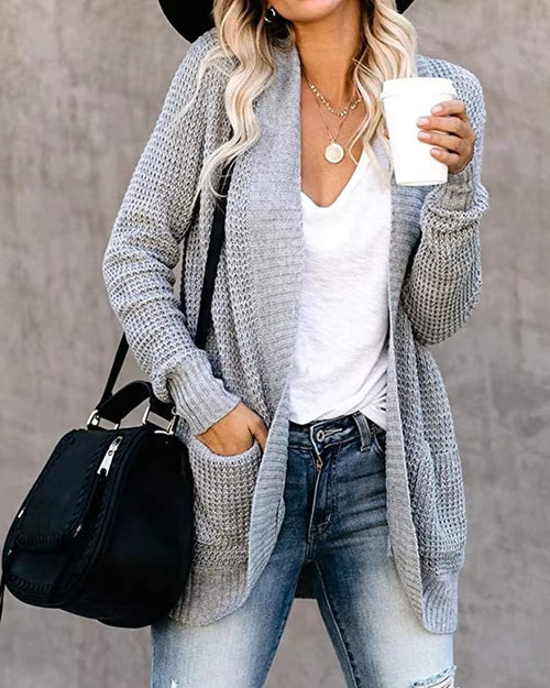 Casual Knitted Long Cardigan for Womens Autumn 2024 Female Long Sleeve Knit Cardigans Woman Sweater