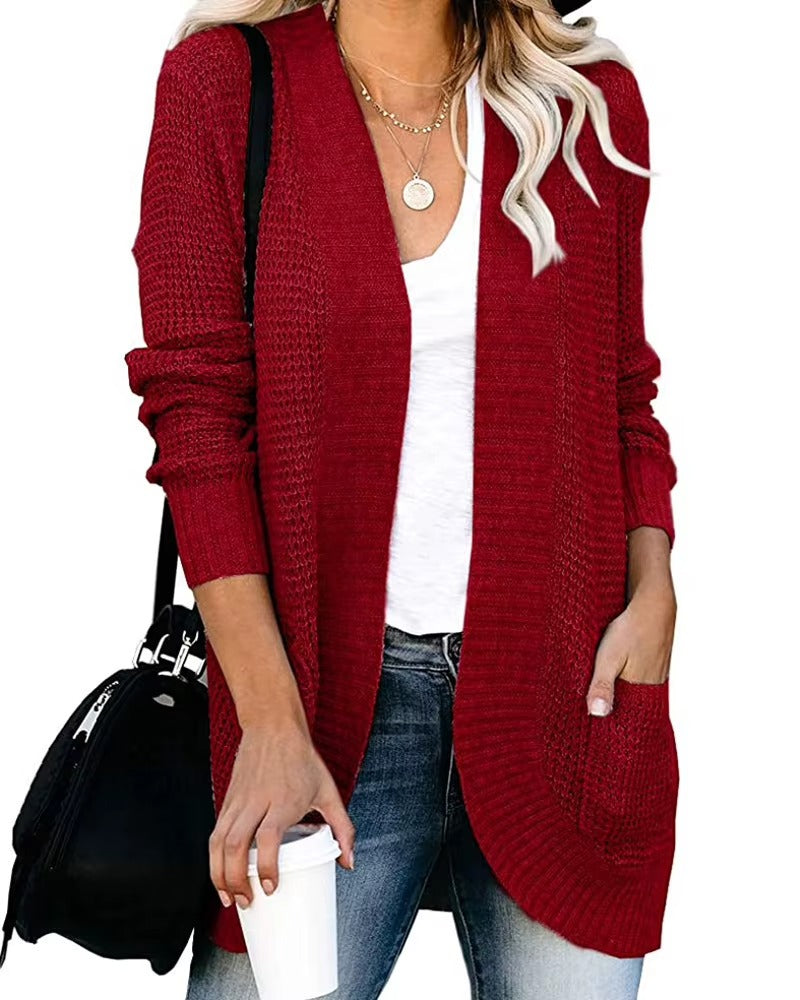 Casual Knitted Long Cardigan for Womens Autumn 2024 Female Long Sleeve Knit Cardigans Woman Sweater