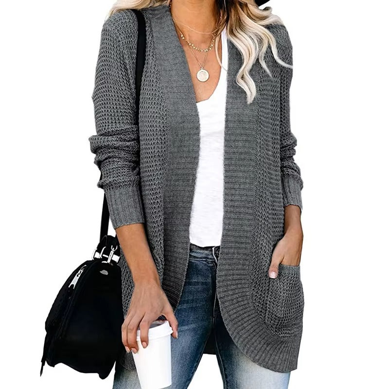 Casual Knitted Long Cardigan for Womens Autumn 2024 Female Long Sleeve Knit Cardigans Woman Sweater