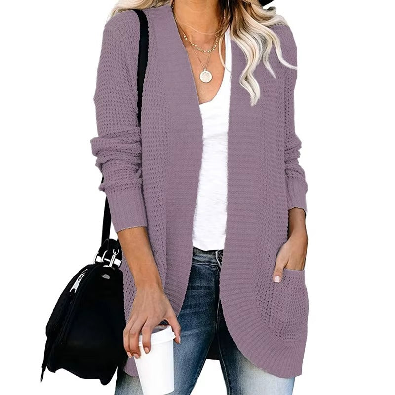 Casual Knitted Long Cardigan for Womens Autumn 2024 Female Long Sleeve Knit Cardigans Woman Sweater
