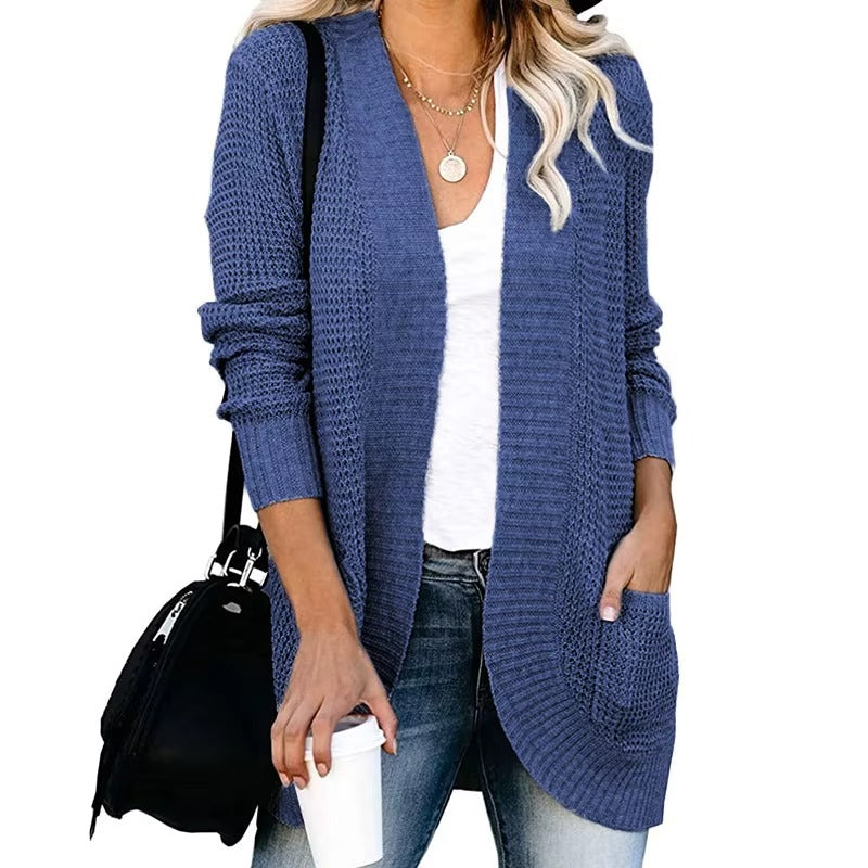 Casual Knitted Long Cardigan for Womens Autumn 2024 Female Long Sleeve Knit Cardigans Woman Sweater