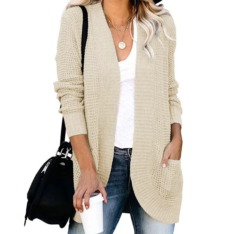 Casual Knitted Long Cardigan for Womens Autumn 2024 Female Long Sleeve Knit Cardigans Woman Sweater