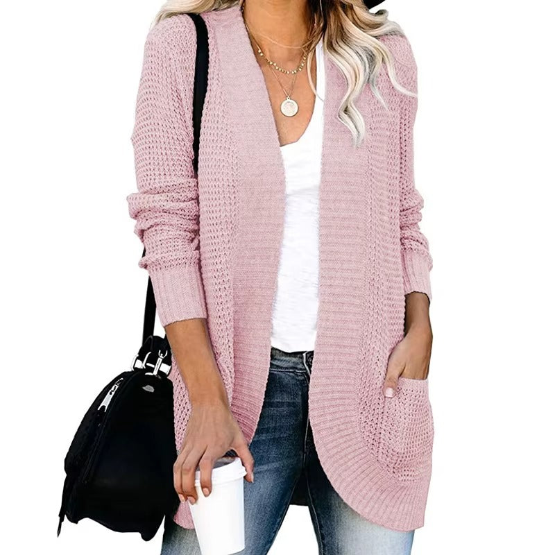 Casual Knitted Long Cardigan for Womens Autumn 2024 Female Long Sleeve Knit Cardigans Woman Sweater