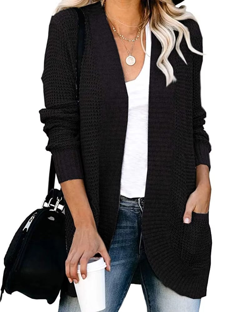 Casual Knitted Long Cardigan for Womens Autumn 2024 Female Long Sleeve Knit Cardigans Woman Sweater