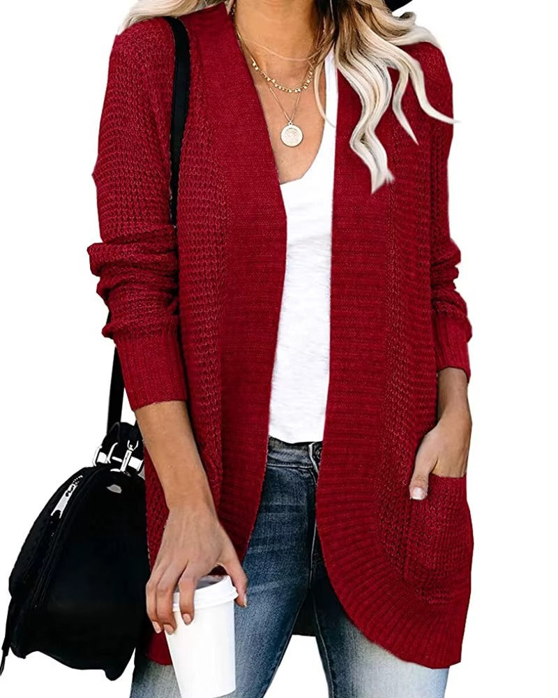 Casual Knitted Long Cardigan for Womens Autumn 2024 Female Long Sleeve Knit Cardigans Woman Sweater